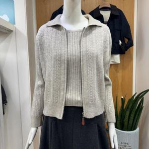 클리지 DP01 레이어드 폭닥 폴라 니트 집업 CP8WSU01