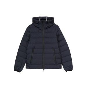 엠포리오 아르마니 자카드 로고 레터링 퀼팅 나일론 후디드 자켓