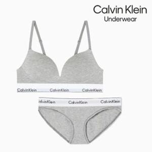 [캘빈클라인언더웨어]여성 아이콘 코튼 모달 푸쉬업 브라 SET (QF8502AD-QF8520 P7A)