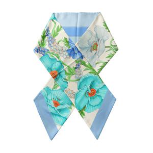 페라가모 32 0839 0771396 양귀비 프린트 실크 스카프