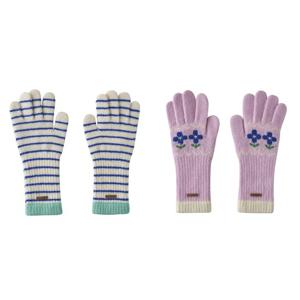 [블루독]BL/PK 스트라이프,플라워손가락장갑 25C19-851-02,50