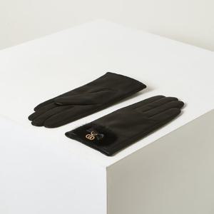 [헤지스] 블랙 로고장식 양가죽 장갑 HIGV5F020BK