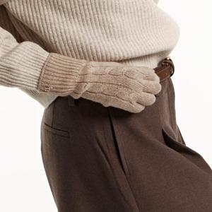 [헤지스] 베이지 짜임 울캐시미어혼방 장갑 HIGV5F730I2