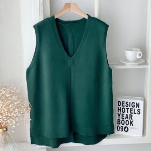 [샵앤][샵앤] 여성 브이넥 백트임 니트 조끼 DGB-WVS-4931-그린