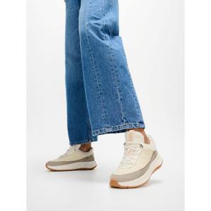 [핏플랍][삼성물산공식]여성 스웨이드 믹스 플랫폼 스니커즈 - 크림 믹스 (FT59K2N011)