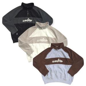 [엄브로] UQ422CFSN1/우먼스 플러피 스탠넥 하프집업 맨투맨/BBD0(블리자드),BLK0(블랙),SCW0(스위트콘)