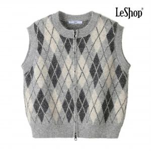 [르샵] 아가일 짜임 지퍼 니트 베스트 (BPAVT021A)