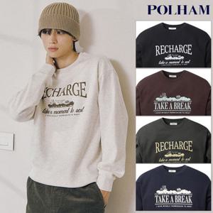 [폴햄] PHF4TR1020 남성 플리스 그래픽 맨투맨 티셔츠