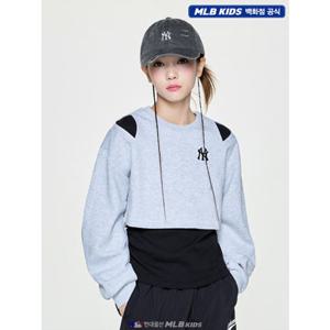 [MLB키즈US] (7FMTB2554-50MGL) 여아 스트릿 베이직 레이어드 맨투맨 아동맨투맨 키즈맨투맨