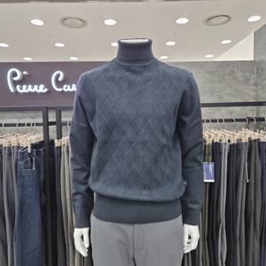 [피에르가르뎅]변형 아가일조직 롱폴라PKR4302-34