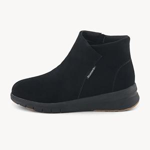 [베어파우(슈즈)][여성] 엘리자 ELIZA 소가죽 4CM 양털 부츠 블랙 0940001