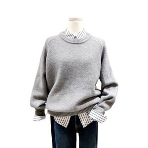 [비지트인뉴욕]베이직 라운드 니트 VBBLK62