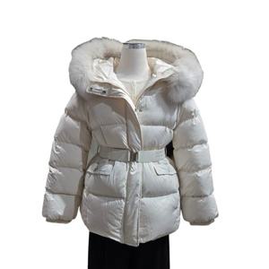 [쥬크]폭스 퍼 후드 벨티드 구스 패딩     Z254PSG186