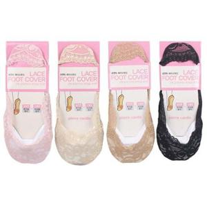 여성 로맨틱 전체레이스덧신3족 실리콘덧신