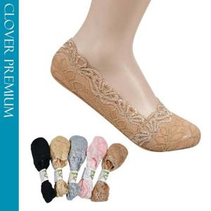 (크로바)미끄럼방지 플라워 레이스 숙녀 덧신