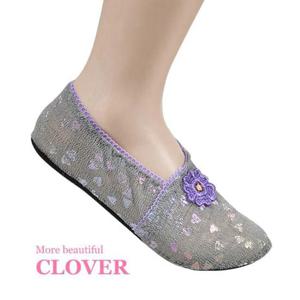 (크로바)미끄럼방지 하트펄 플라워 코니 숙녀 덧신