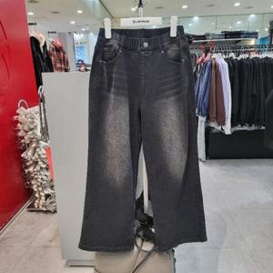 에어워크주니어 sh06 와이드 워싱 기모 데님 블랙팬츠 R258B3131A