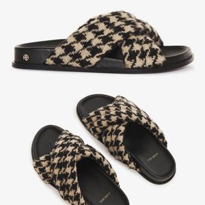 ANINE BING 22SS 애니빙 LIZZIE 슬라이드 샌들_HOUNDSTOOTH A-14-4028-131