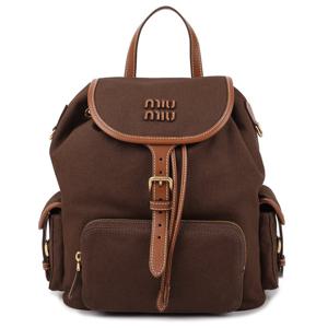 라프리마 미우미우 캔버스 가죽 백팩 5BZ042-2IBQ-F04KB-OOO