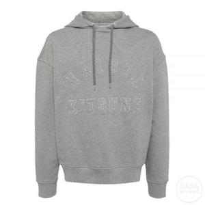 메종키츠네 바시티 후드 티셔츠 그레이 NM00702KM0326 H131