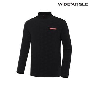 [와이드앵글] WMW23214Z1 CO PRO 모노그램 기모 하프넥 티셔츠 (Black)