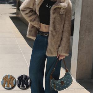 MLB 클래식 모노그램 빈티지 데님 호보백 (3ABQMV55N)