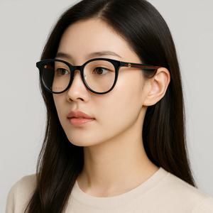 구찌 안경테 GG1867OK 001 아시안핏 여자 명품 동그란 뿔테 안경