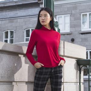 럭스골프 여성 하프넥 겉기모 긴팔 이너 티셔츠 LXW17TS4_BGD