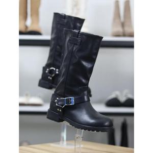 바이로쏘 세이브존06 청키 아웃솔 버클장식 3cm 미들부츠 (BY)25F12J711CG1