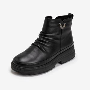 에스콰이아 HC12 여성 주름 통굽 앵클부츠 PFEWBS877