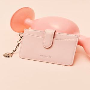 [질스튜어트] 플라워참장식 소가죽 카드지갑 핑크 JAWA6E713P2