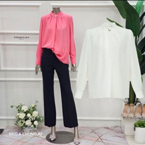 [미니멈]MD 턱셔링 하프넥 블라우스 MD MYAAWB1100 M_CJ