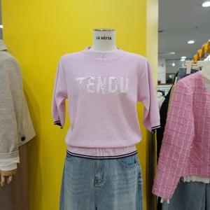 르피타 DP01 봄라운드 반팔 무늬니트 L252USW402