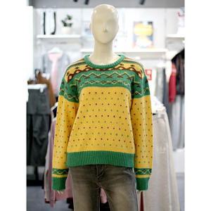 인터크루 세이브존03 인터크루 여성 펀치카 자가드 라운드 니트 AQITZ4WR52AA