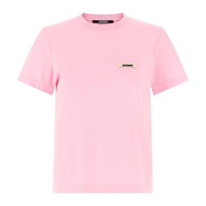 자크뮈스 그로스그레인 로고 패치 코튼 저지 티셔츠 25HTSW0055