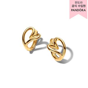 [판도라(주얼리)][백화점 보증서 제공] 오가니컬리 쉐입드 하트 스몰 후프 이어링 264359C00