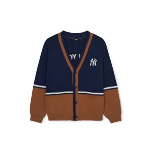 M MLB자켓 IQC 3AKCV0144-50NYL 바시티 컬러블럭 버튼 가디건 뉴욕양키스