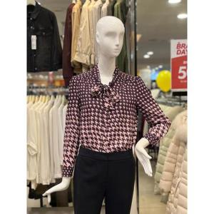 조이너스 세이브존01 타이넥 하운드 패턴 프린팅 블라우스 JADW9WRB100