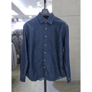 바쏘옴므 세이브존03 바쏘옴므 남자 데님 셔츠 네이비 면 긴팔 남방 WSAFZ3TT16A