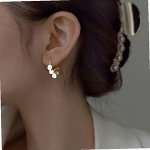 미니 원터치 통통튀는 드림 탬버린 캐처 귀걸이 골드