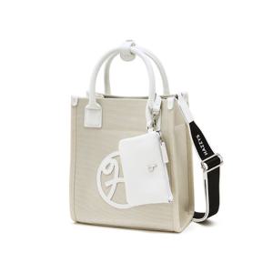 헤지스 골프 여성 26SS 베이지 여성 H 심볼 미니 파우치 동봉 토트백 HWBA6E101I1