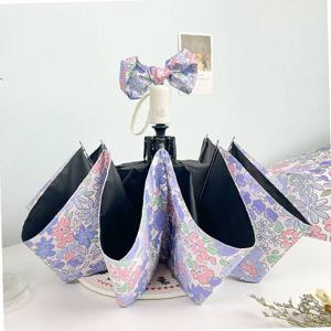 라일락 꽃무늬 3단 자동우산 양산 접이식 암 양우산