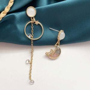 별 달 언발 귀걸이 골드 이어링 패션 액세서리 주얼리