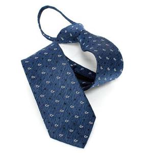 페이즐리 도트 블루 자동지퍼넥타이_NA7305