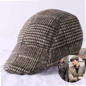중년 모자 헌팅캡 어르신 겨울 도리구찌 남성 체크 화가