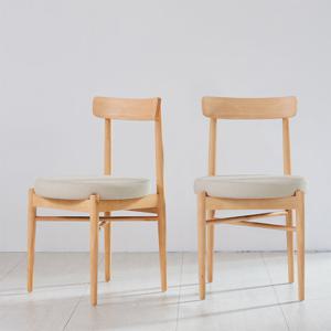 [베스트리빙] 로나 원목의자 (가죽좌판) 인테리어 카페의자 2Colors 2개