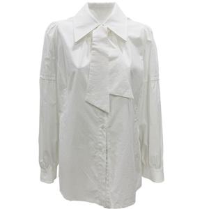 [메지스]탈부착 리본타이 소매셔링 셔츠 블라우스(XA0WD04BL)