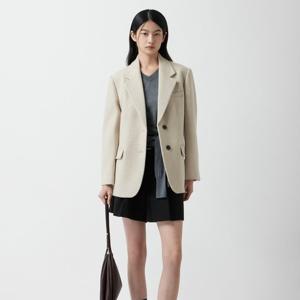 [주크] 오버핏 울 투버튼 싱글 자켓 Z254MSF012