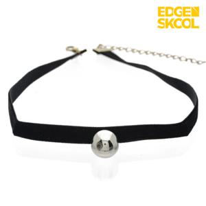 [엣지스쿨]실버 볼 초커 목걸이_KFN0228