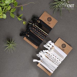 [KNOTXKNOT] 블랙&화이트 레이스 파티 고무줄